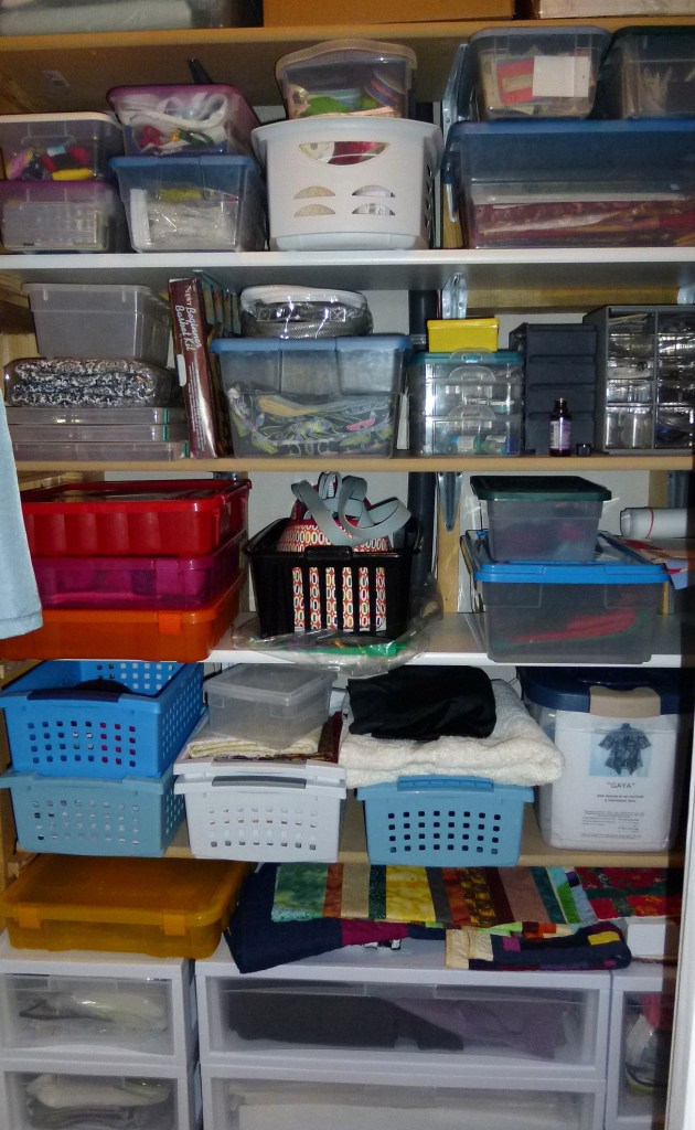 Closet fabric storage