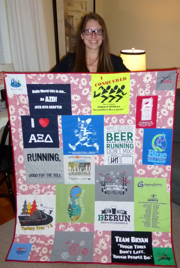 Improvised T shirt quilt