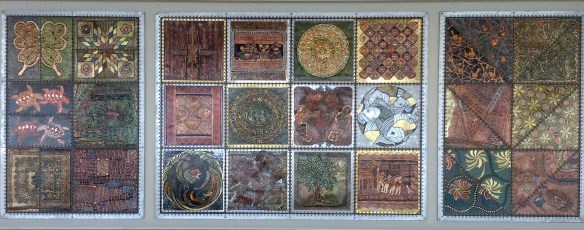 metal "art quilt" sculpture by Evelyn Rosenberg