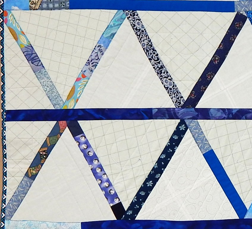 Back of quilt, showing quilting lines